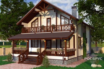 Проект дома из клееного бруса КБ-245, 15.8 х 9.9 м