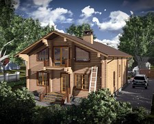 деревянный коттедж